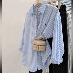 Blue Striped Button-down Shirt